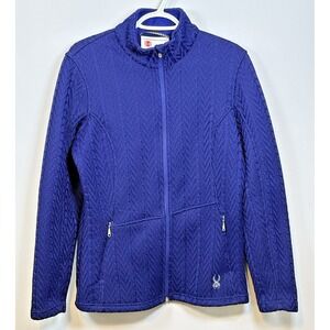 Women's Blue Spyder Core Knitted Sweater  Jacket Size Large  FREE SHIPPING